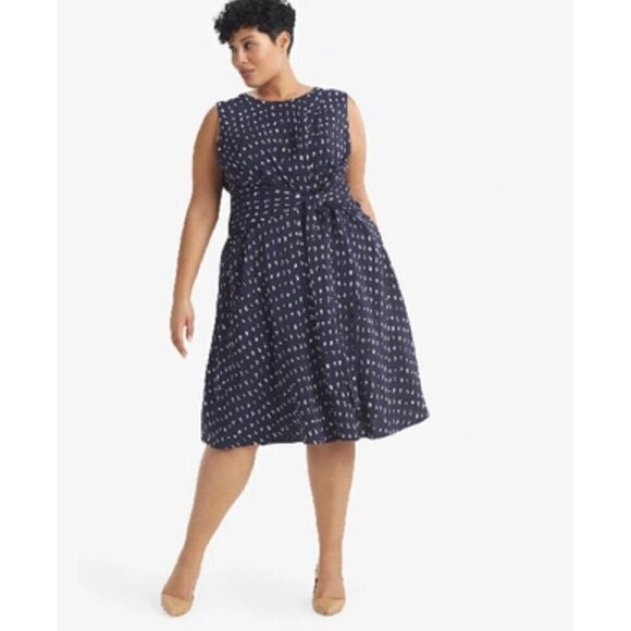 MM Lafleur Samantha wrap dress , Blue dots prints, Plus size 3 - Picture 1 of 12